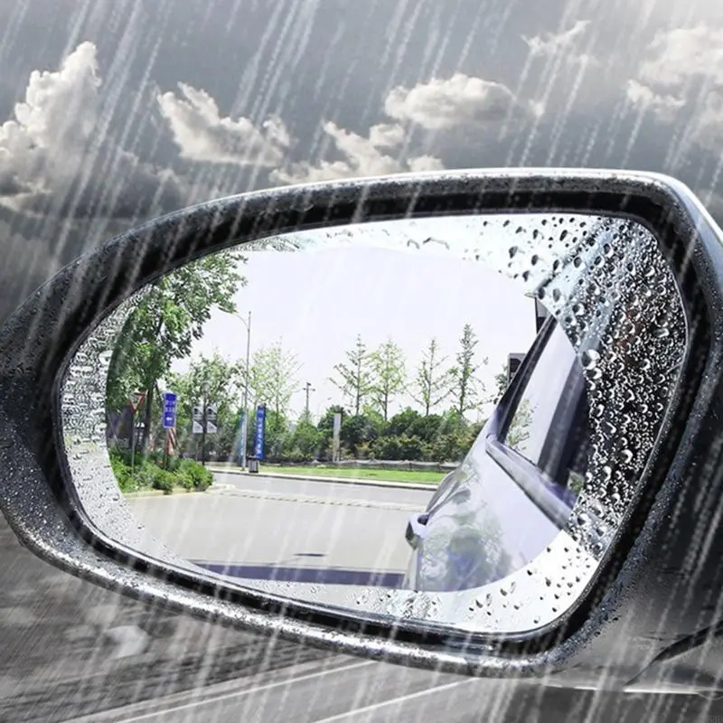 R53D 4 Pcs Car Rainproof Film Car Rearview Mirror Protective Rain-proof Anti Fog Waterproof Film Sticker