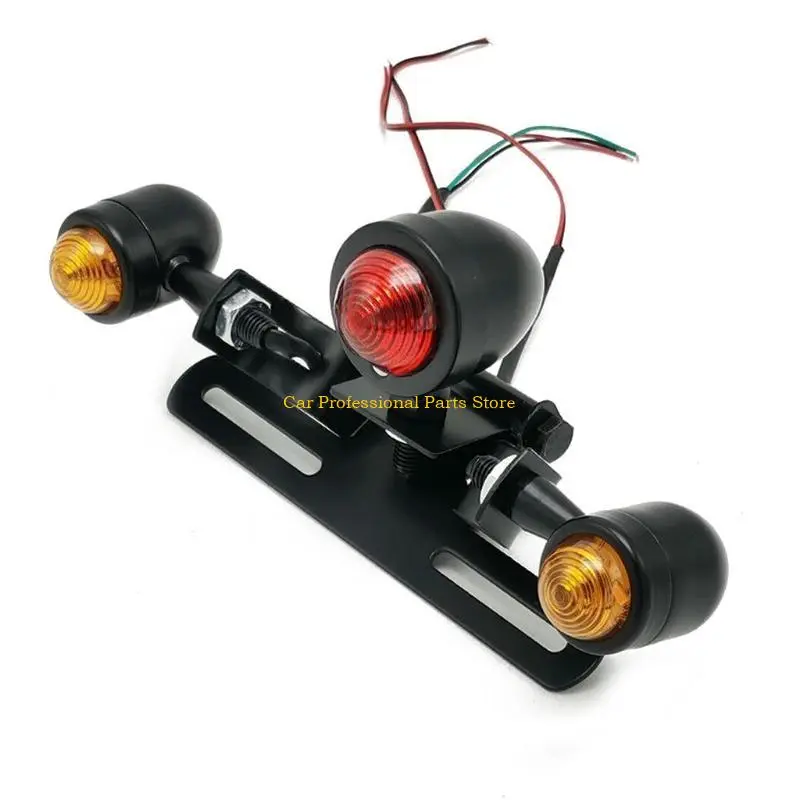 R53D 1 Pack Motorcycle Tail Brake Light with License Red Stop Tail Light