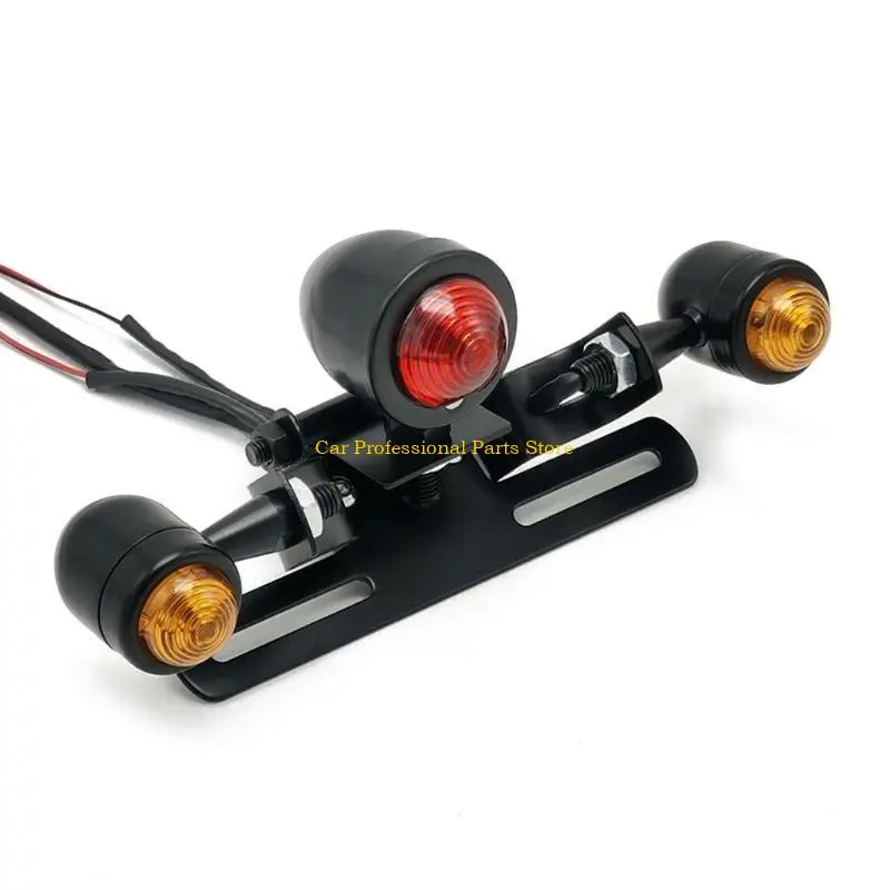 R53D 1 Pack Motorcycle Tail Brake Light with License Red Stop Tail Light