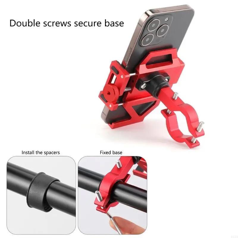 R53D Bicycles Aluminium Phone Holder Motorcycle Stand Antidrop MobileMount 360 Rotation