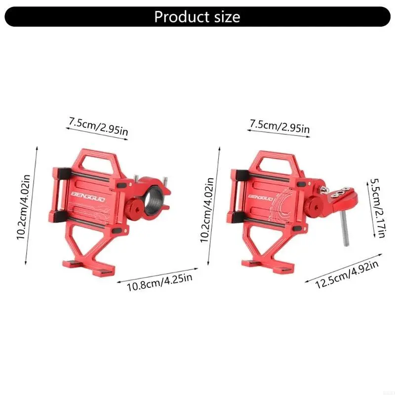 R53D Bicycles Aluminium Phone Holder Motorcycle Stand Antidrop MobileMount 360 Rotation