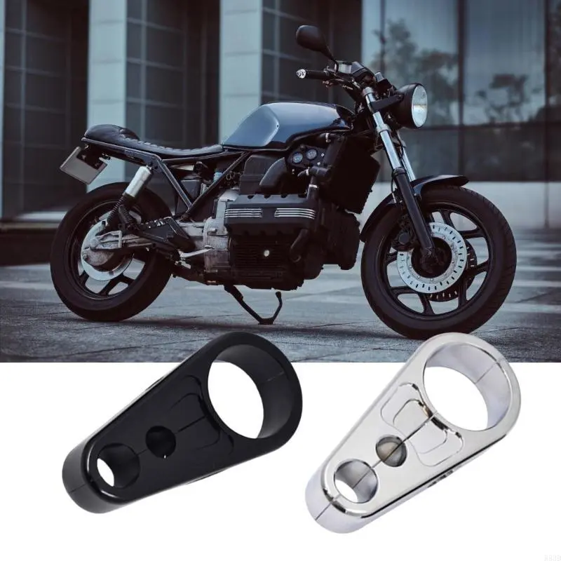 R53D Brake Line Clips Motorcycle Handlebar Mount Double Hole Clutch Cable Clamp