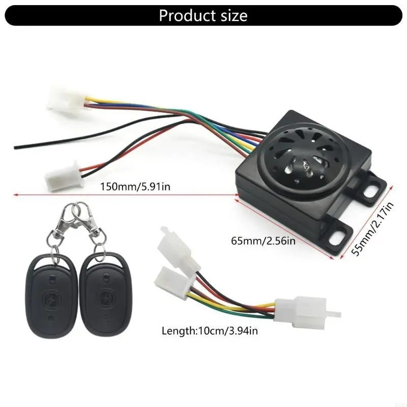 R53D Anti-Theft Alarm System Electric Bike/Tricycle Alarm Security Alarm Electric Bike Scooter Alarm 48-72V Remote Control