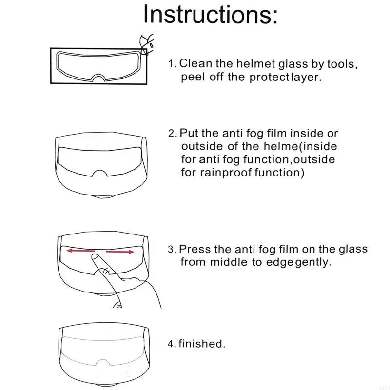 R53D Helmet Anti-Fog Rainproof Film Clear Lens Sticker Safety Driving for Motorcycle