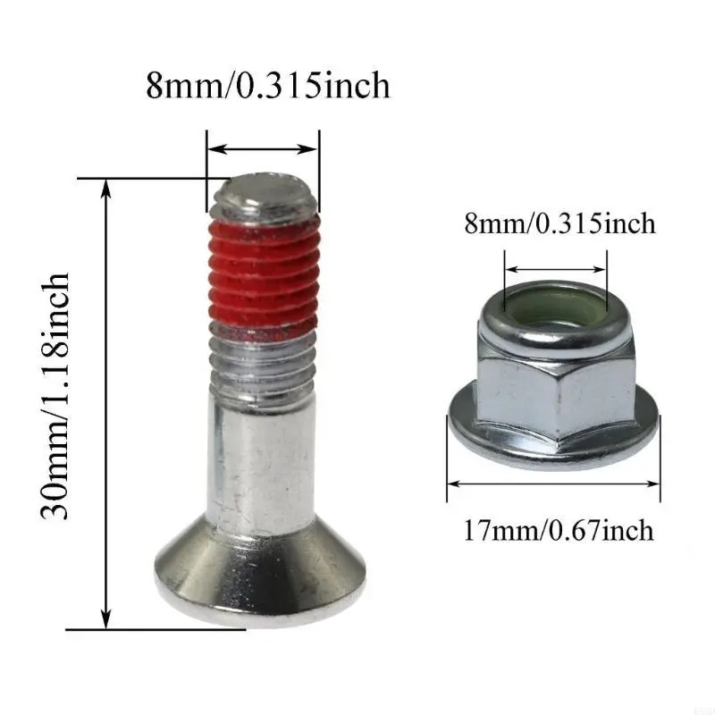 R53D Durable M8x30 Anti Corrosion Chainwheel Sprocket Bolt Locking Flange Nut Suitable for Offroads Motorcycles Universal