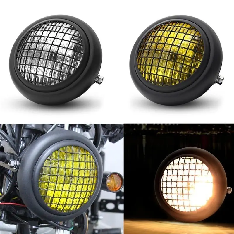 R53D Motorcycle Headlight Motorcycle Retro Fog Light Headlights Lamp Working Spot Lights for Head Lamp White Headlamp fo