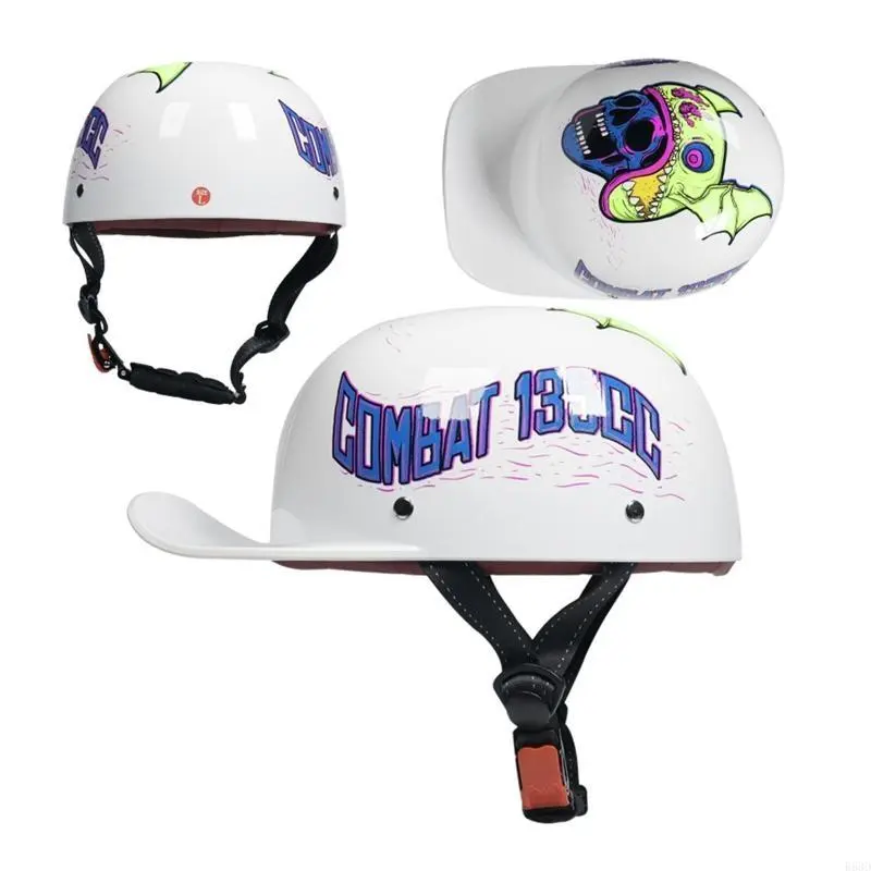 R53D Baseball Helmet Retro Motorcycle Scooter Cruiser Chopper