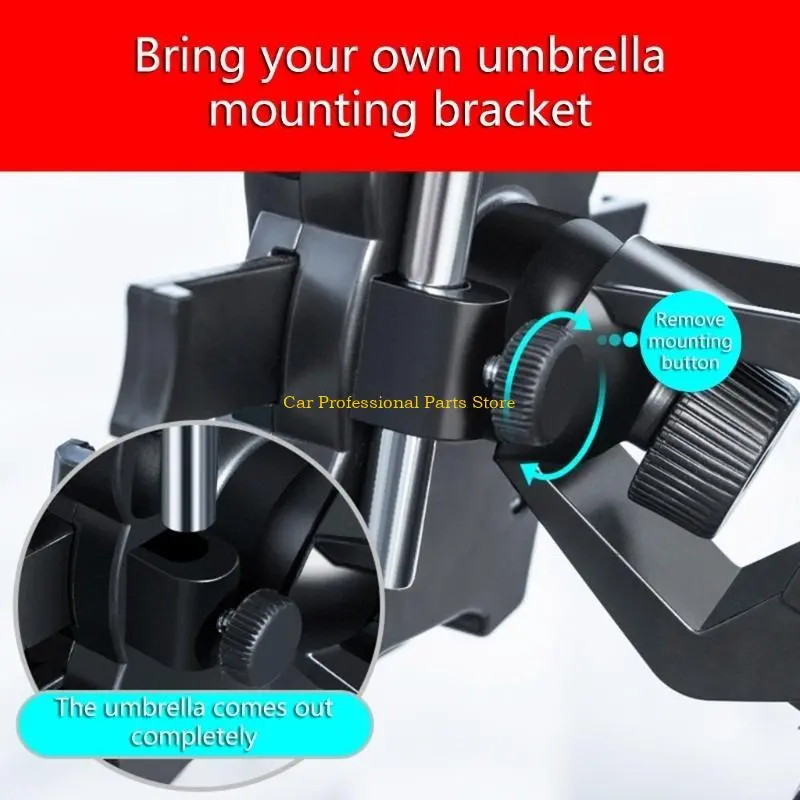 R53D Mini Umbrella Phone Holder Sunshade Bike Decoration Mirror Mounted PhoneStand