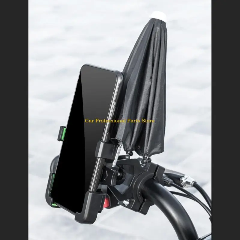 R53D Mini Umbrella Phone Holder Sunshade Bike Decoration Mirror Mounted PhoneStand