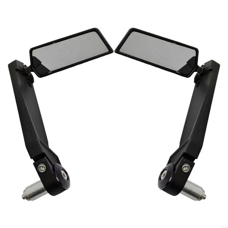 R53D Stylish Motorcycle Handlebar Mirrors Aluminum & Glasss Motorcycle Mirrors Pair