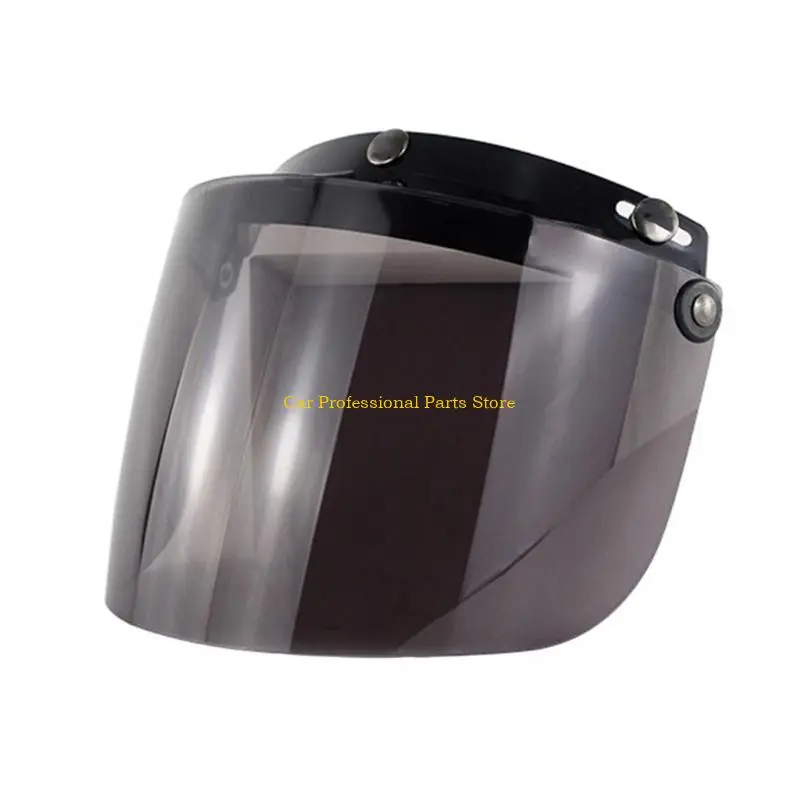 R53D Open Face Helmet Visor Motorcycle Helmet Bubble Visor Lens Bubble Shield 3-Snap Design Up Down Helmets Accessories