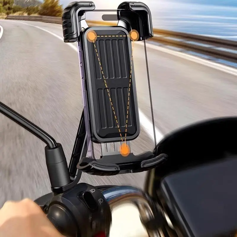 R53D Flexible Support Reliable Bracket Secure Mobile Mount Adjustable Phone Bracket for Handlebar/Rearview Phones