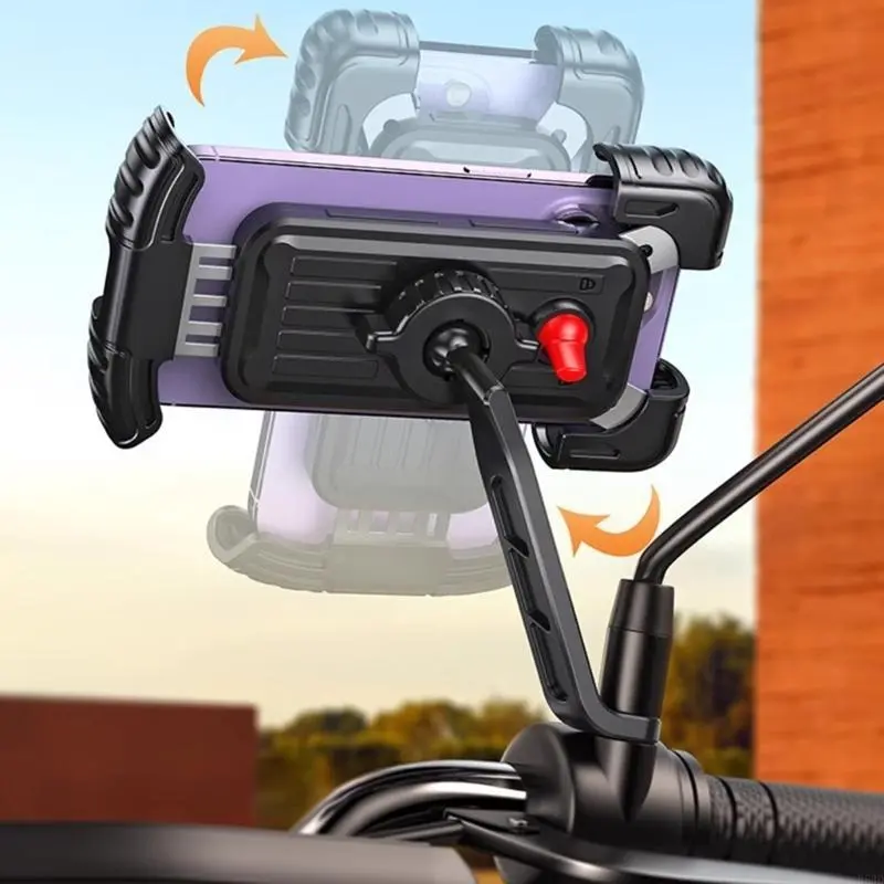 R53D Flexible Support Reliable Bracket Secure Mobile Mount Adjustable Phone Bracket for Handlebar/Rearview Phones