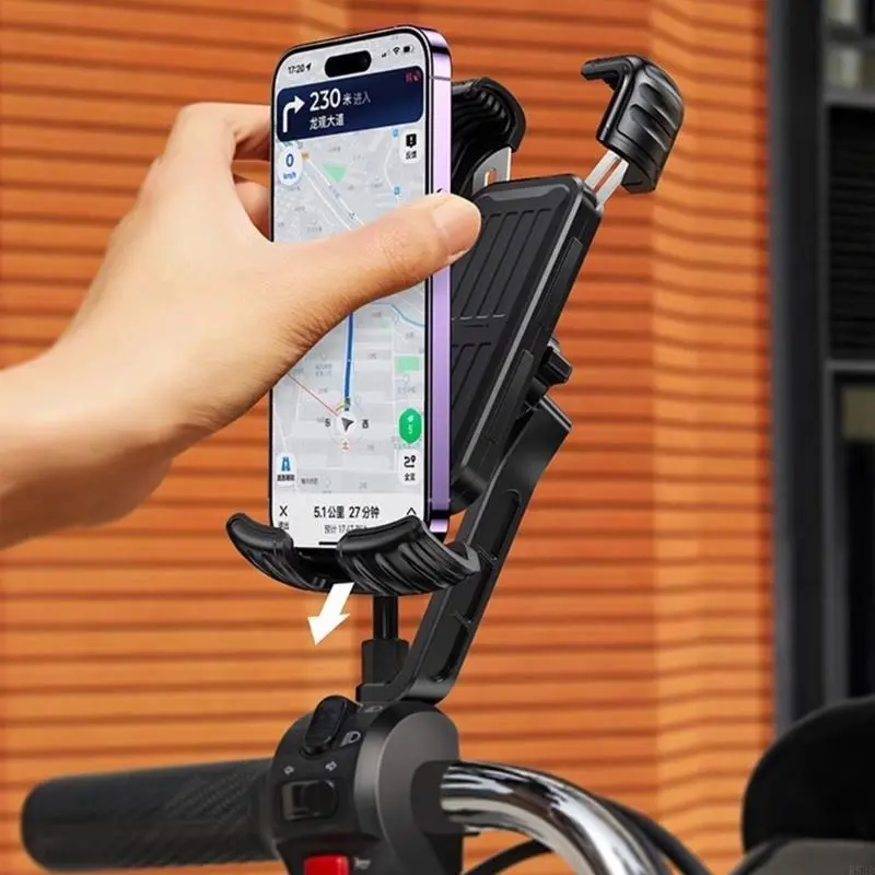 R53D Flexible Support Reliable Bracket Secure Mobile Mount Adjustable Phone Bracket for Handlebar/Rearview Phones