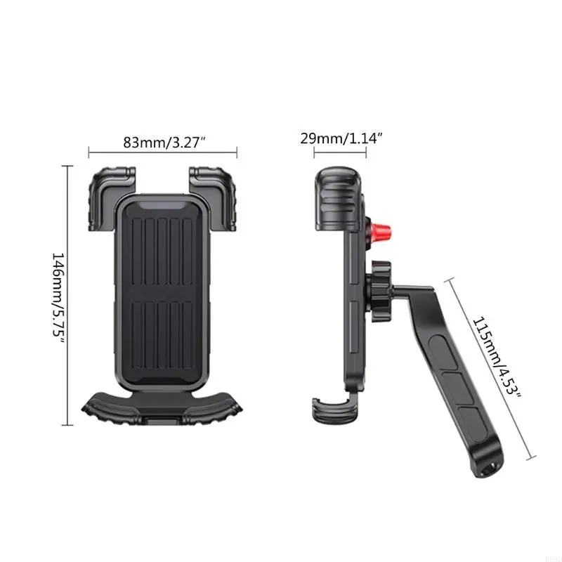 R53D Flexible Support Reliable Bracket Secure Mobile Mount Adjustable Phone Bracket for Handlebar/Rearview Phones