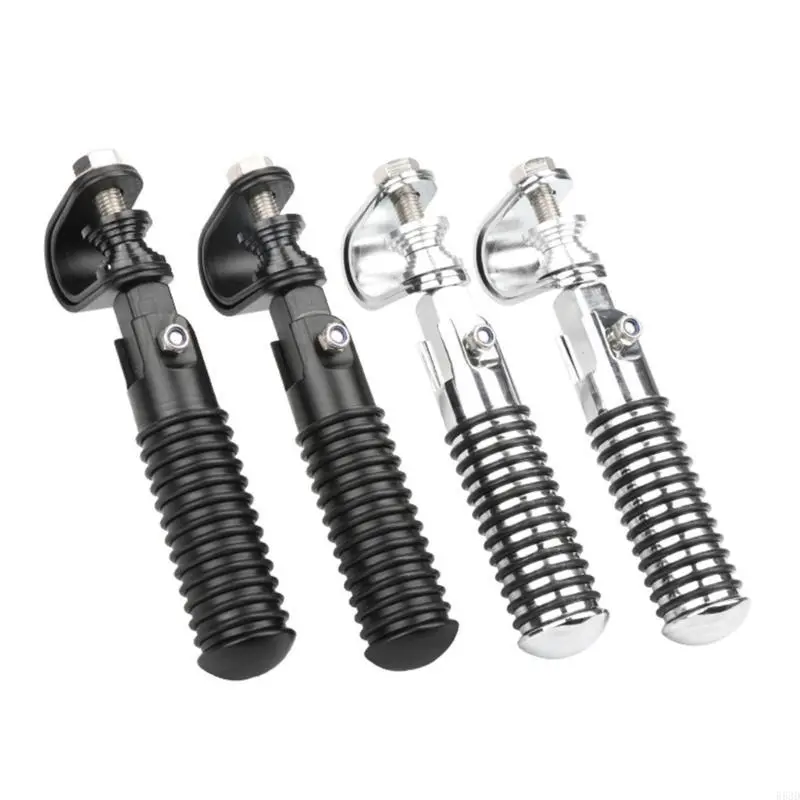 R53D U Clamp Foldable Footpegs Universal Motorbike Replacement Footrest Mount