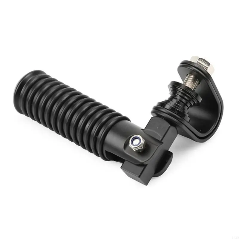 R53D U Clamp Foldable Footpegs Universal Motorbike Replacement Footrest Mount