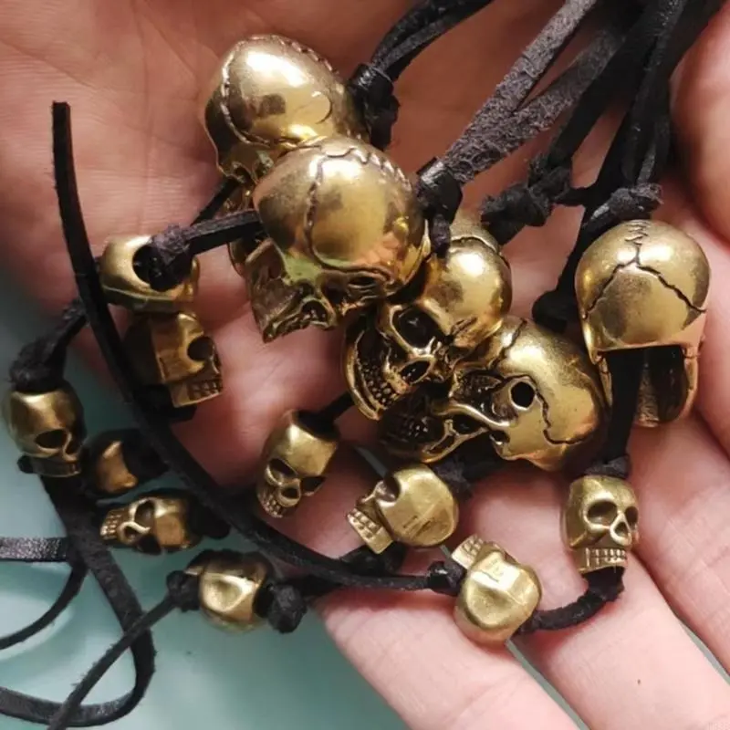 R53D Lucky Skull Motorcycle Bells Hangings For Rear View Mirror Decoration And Safety