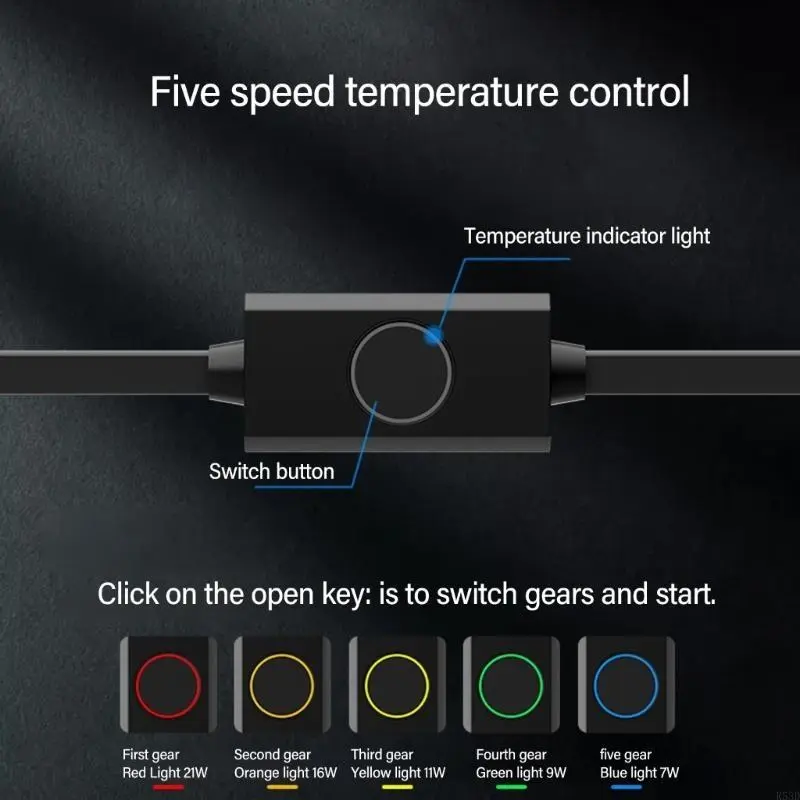 R53D Electric Heated Handlebar Grips Heated Grips Cover Pad Motorbike Handlebar Heater Warmer 5 Gear Temperature Adjustment