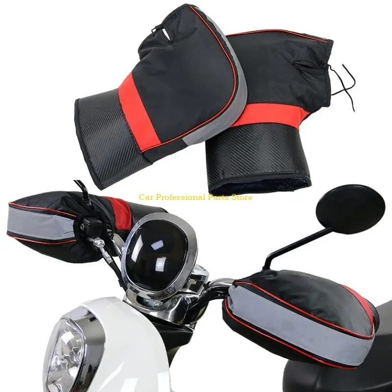 R53D Bike Handlebar Mitts Winter Cold Weather Mittens Gloves Rainproof Unisex Bicylce Hands Warmer Cover for Mountain Cycling