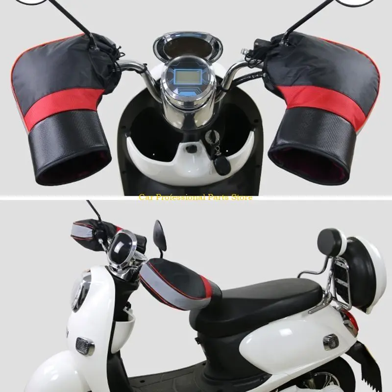 R53D Bike Handlebar Mitts Winter Cold Weather Mittens Gloves Rainproof Unisex Bicylce Hands Warmer Cover for Mountain Cycling