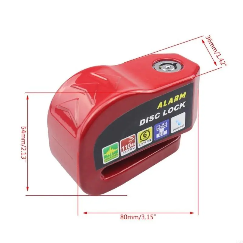 R53D Disc Brake Lock with Alarm Waterproof Brake Lock Motorcycle Wheel Disc Lock