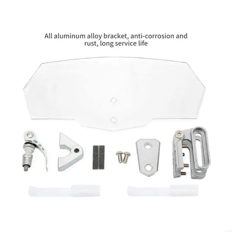 R53D Motorbike Wind Deflector Motorcycle Windscreen Adjustable Clip On Windshield