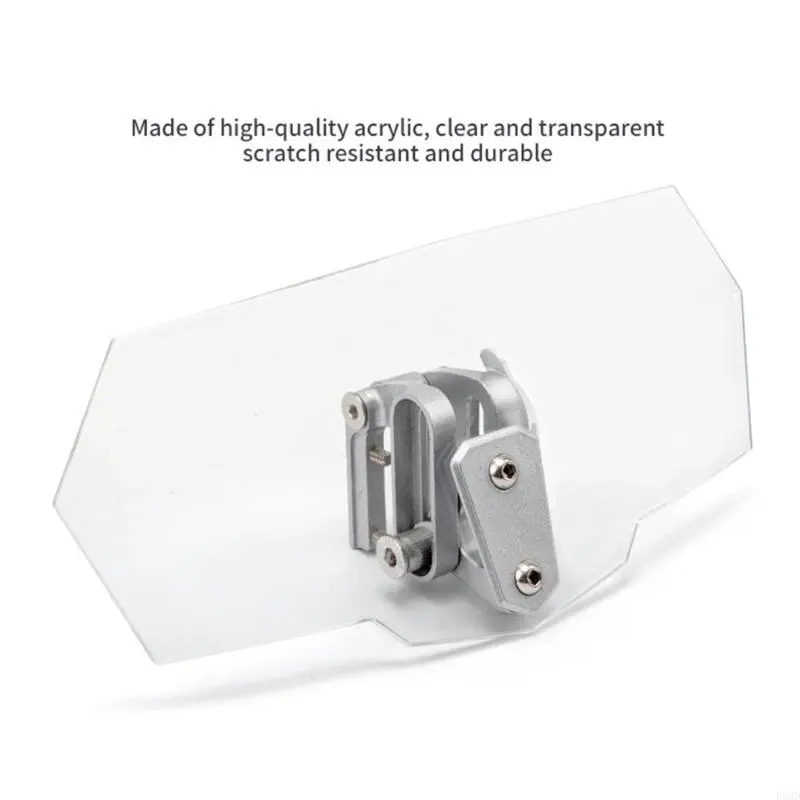 R53D Motorbike Wind Deflector Motorcycle Windscreen Adjustable Clip On Windshield