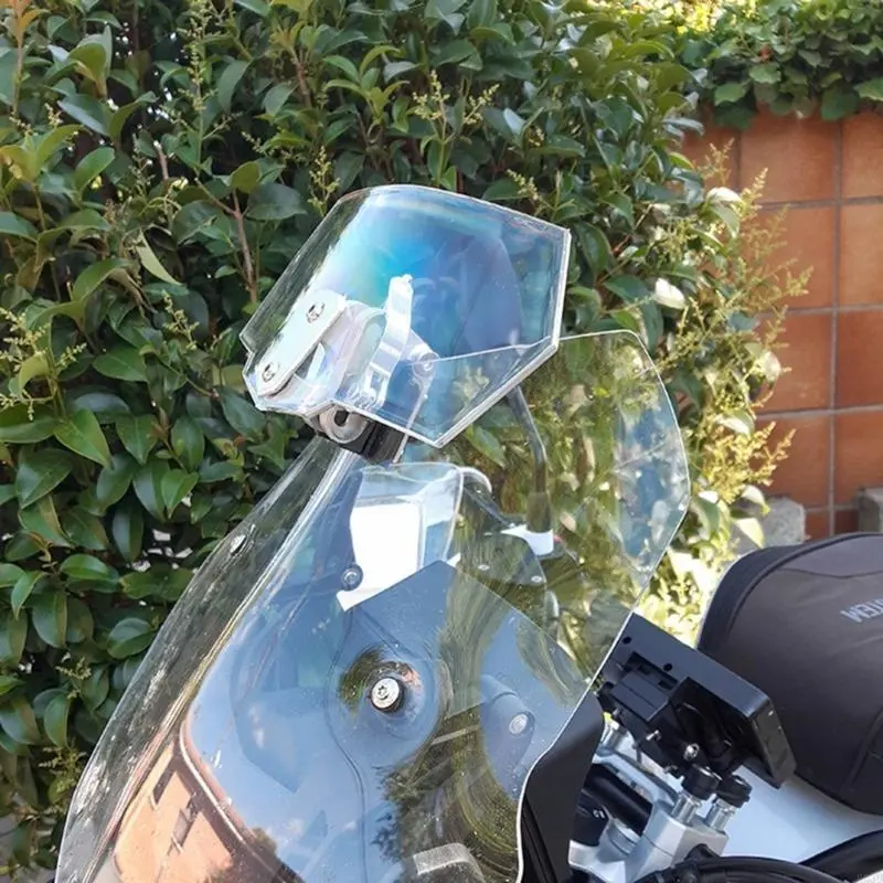 R53D Motorbike Wind Deflector Motorcycle Windscreen Adjustable Clip On Windshield