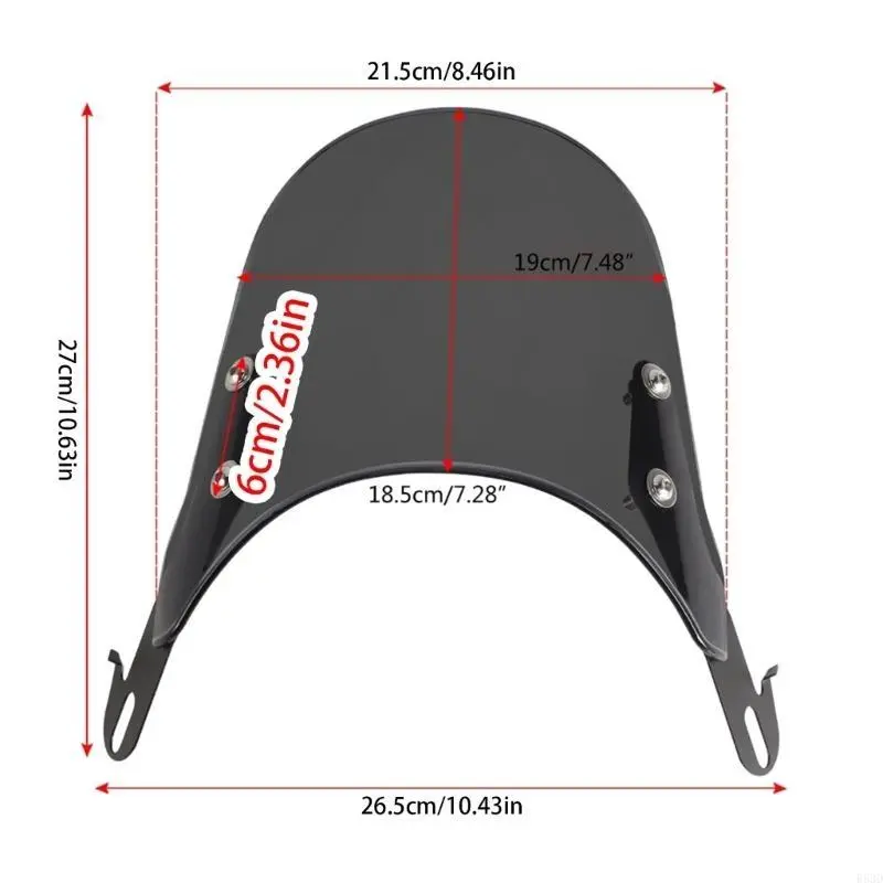 R53D 4''-7'' Headlight Universal Motorcycle Windshield Wind Screen Wind Deflector