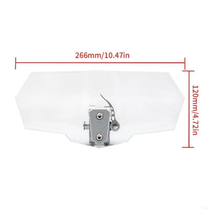 R53D Motorbike Wind Deflector Motorcycle Windscreen Adjustable Clip On Windshield