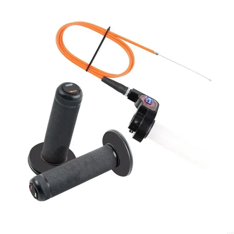 R53D Motorcycle 7/8" 22mm Hand Grip With Throttle Cable Handlebar Grips For Pit Dirt Bike ATV Motocross