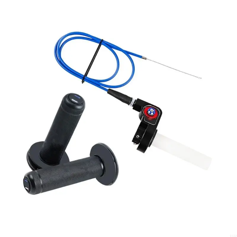 R53D Motorcycle 7/8" 22mm Hand Grip With Throttle Cable Handlebar Grips For Pit Dirt Bike ATV Motocross