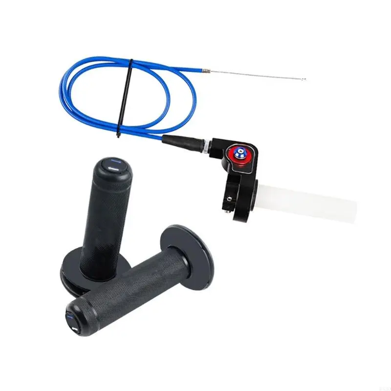 R53D Motorcycle 7/8" 22mm Hand Grip With Throttle Cable Handlebar Grips For Pit Dirt Bike ATV Motocross