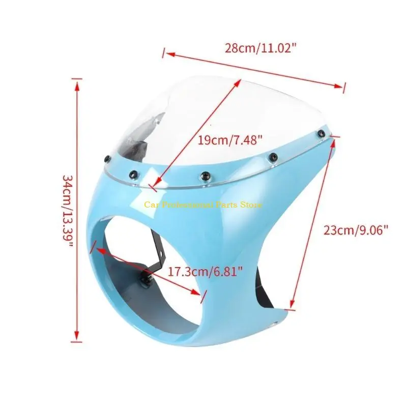 R53D Retro Motorcycle Headlight Cover Windshield Fairing Motorcylce Accessories ABS