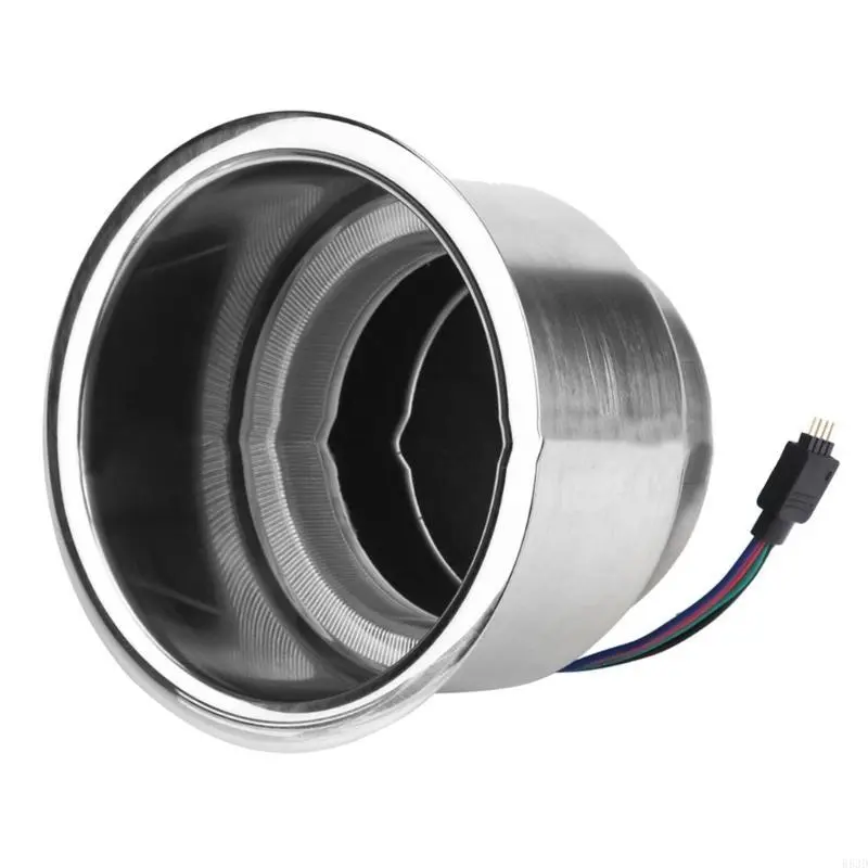 R53D Car Boats Trailer Stainless Steel Cup Drink Holders 14LED RGB Light+Remote