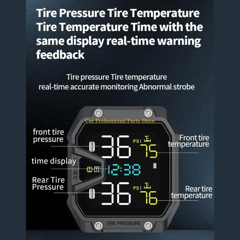 R53D Tire Temperature Alarm TPMS Tire Pressure Monitoring System LCD Digital Display