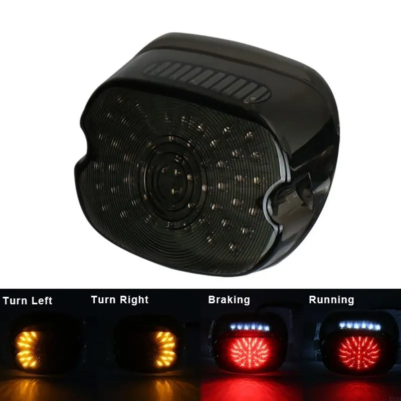 R53D LED Tail Light Taillight Turn Number Plate Lamp Rear Reverse Brake Stop Lamp for Harley-Mortorcycle 12V
