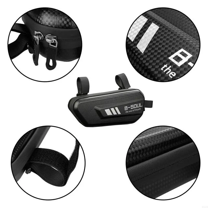 R53D Electric Bike Hanging Bag Motorcycle Frame Hard for Shell Side Bags EVA+PU Black Motorcycle Side Bags Waterproof Bag