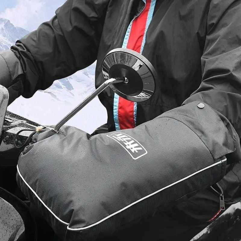 R53D Handlebar Mitten Mitts Winter Thermal Cover Cycling Hand Warm Windproof