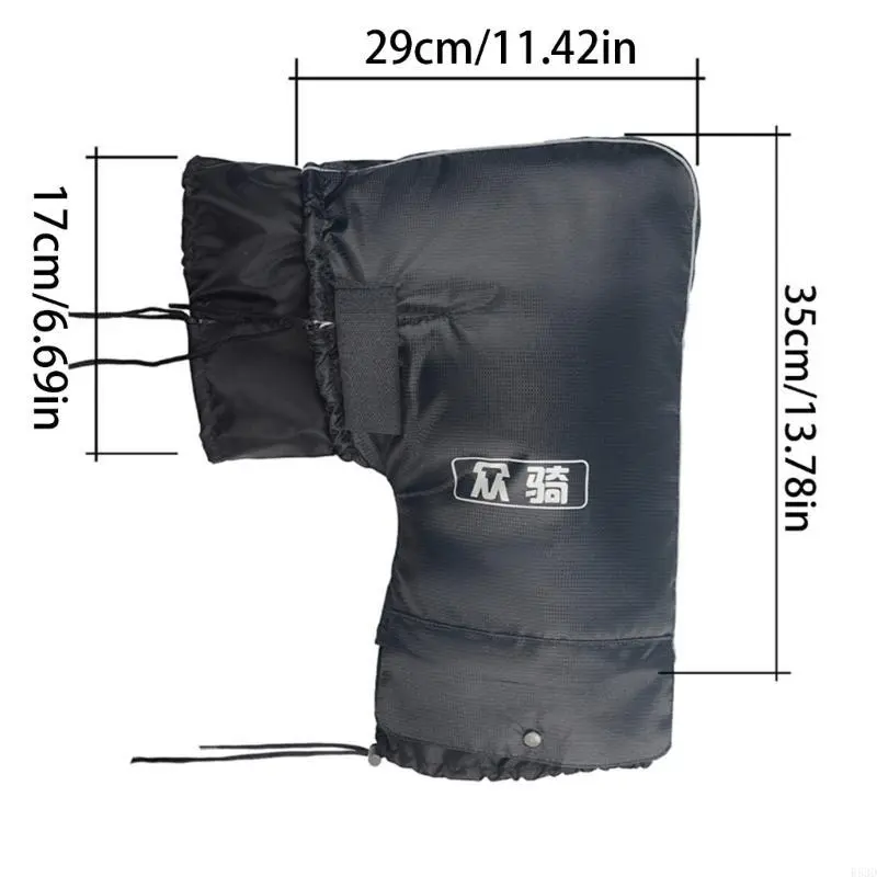 R53D Handlebar Mitten Mitts Winter Thermal Cover Cycling Hand Warm Windproof