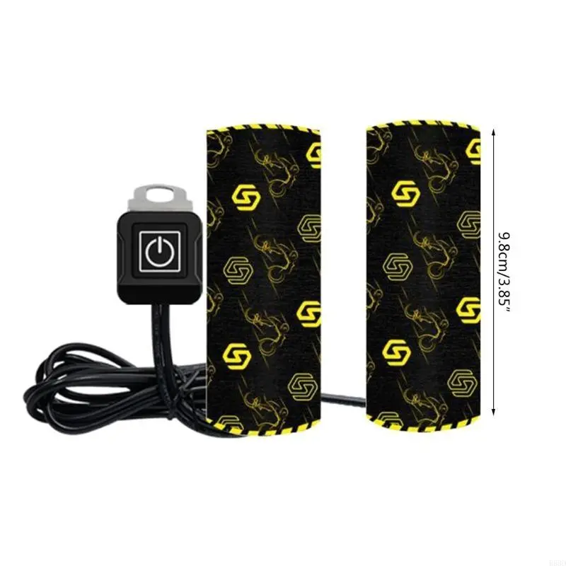 R53D Motorcycles Heated Handles Grips for Snowmobile ATV Motorbike USB DC5V Handlebar Warmer 6 Gear Adjustment Heated Pad