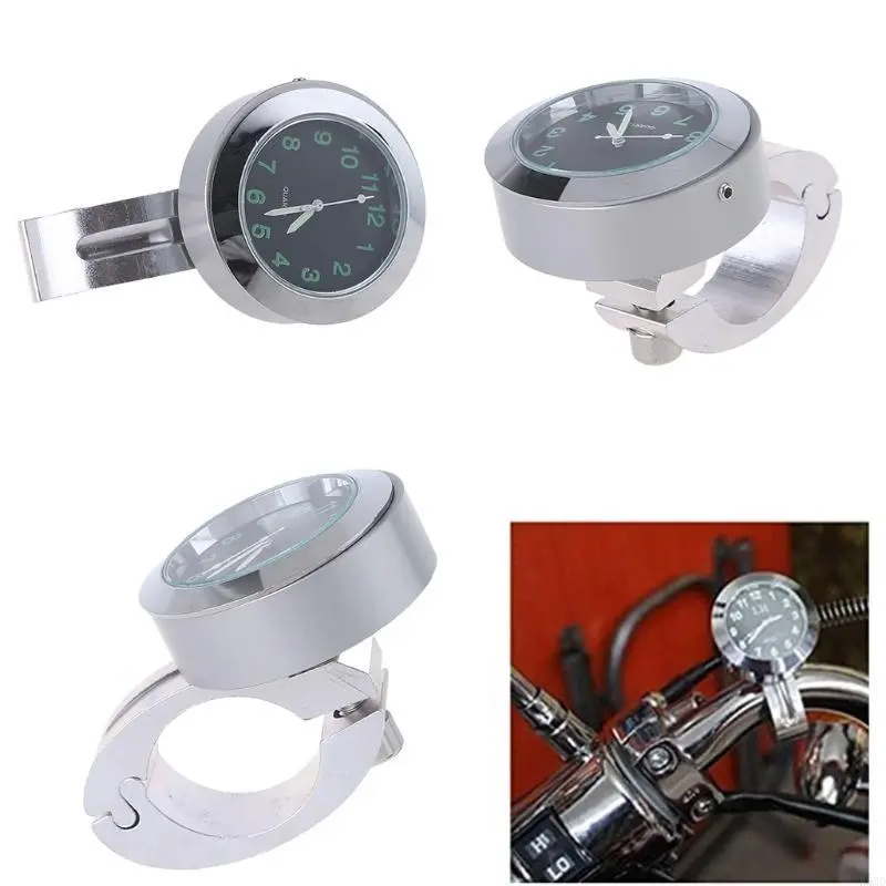 R53D Universal Motorcycle Watch Motorcycle Handlebar Watch Waterproof Shockproof Buckle Mount Aluminum Clock