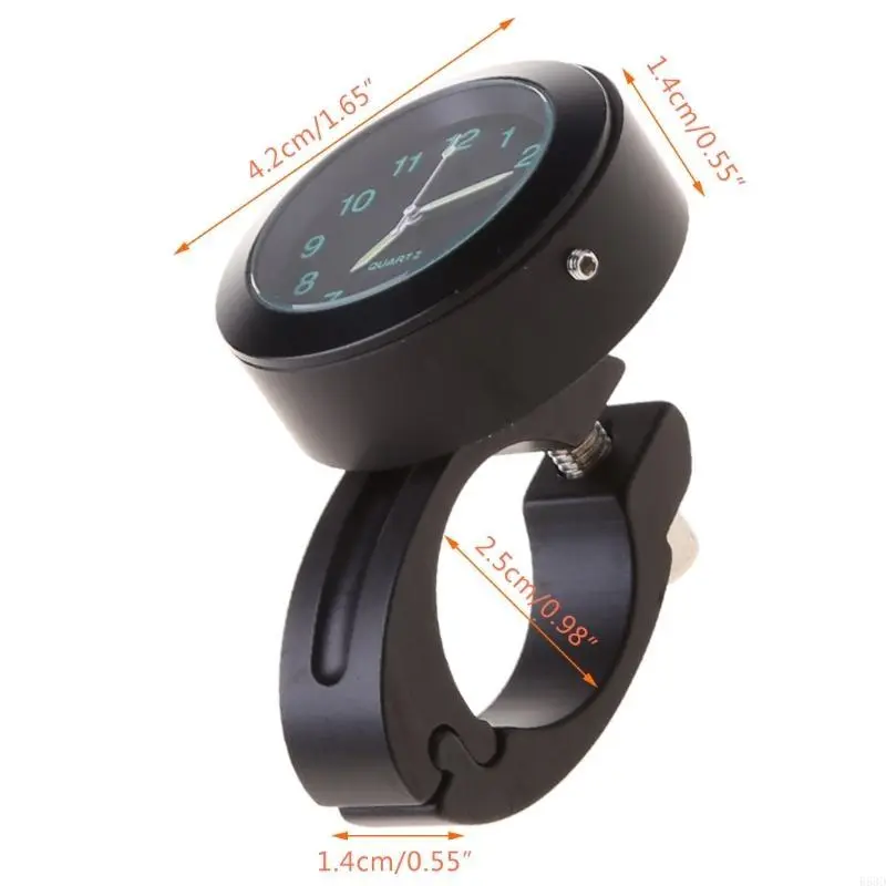 R53D Universal Motorcycle Watch Motorcycle Handlebar Watch Waterproof Shockproof Buckle Mount Aluminum Clock