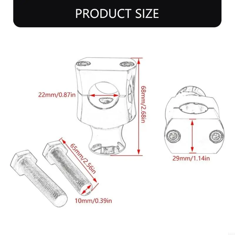 R53D Motorcycle 25mm 22mm Handlebar Risers Clamp Aluminum Handlebar Risers Clamp