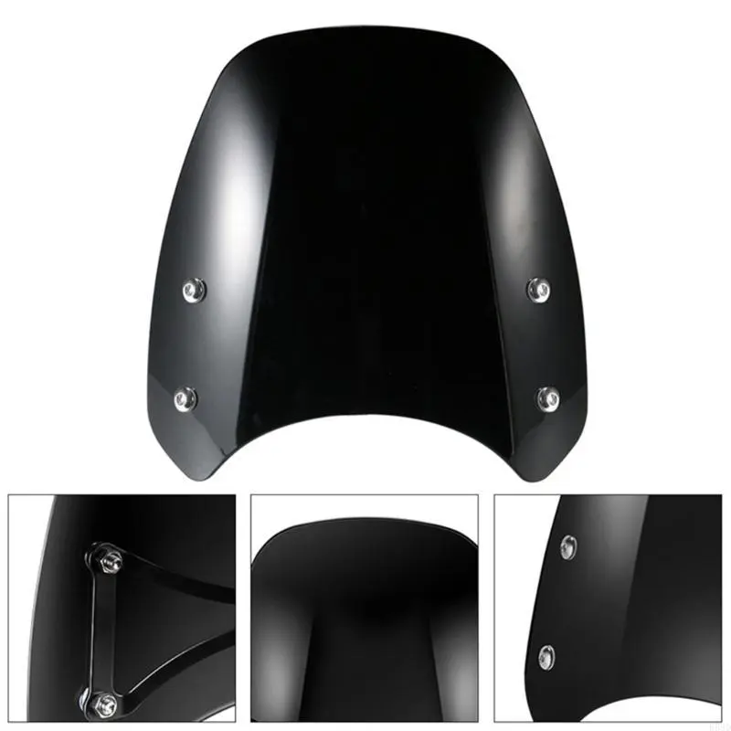 R53D Motorcycle Universal Windshield Clamp-On Variable Windscreen Spoiler for CB650R