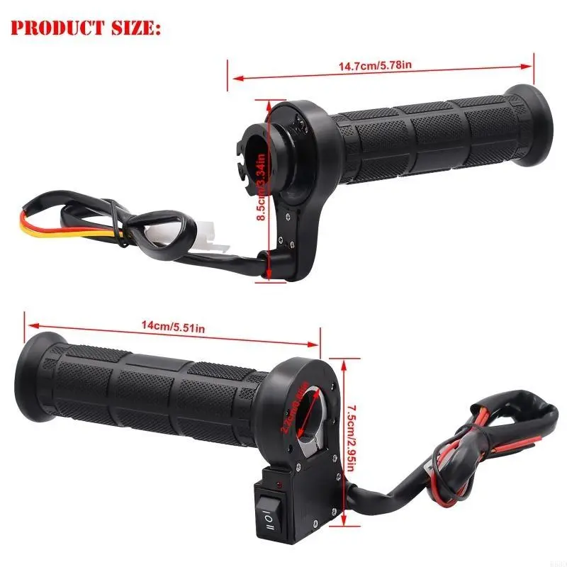 R53D Motorbike Heated Hand Grips 12V Electric Handlebar Heater Adjustable Tempurature