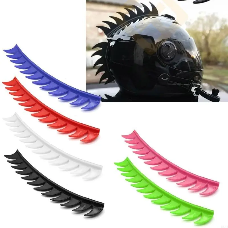 R53D Motorcycle Helmet Sticker Dirt Reflective Rubber Bikers Motocross Mohawks Spikes
