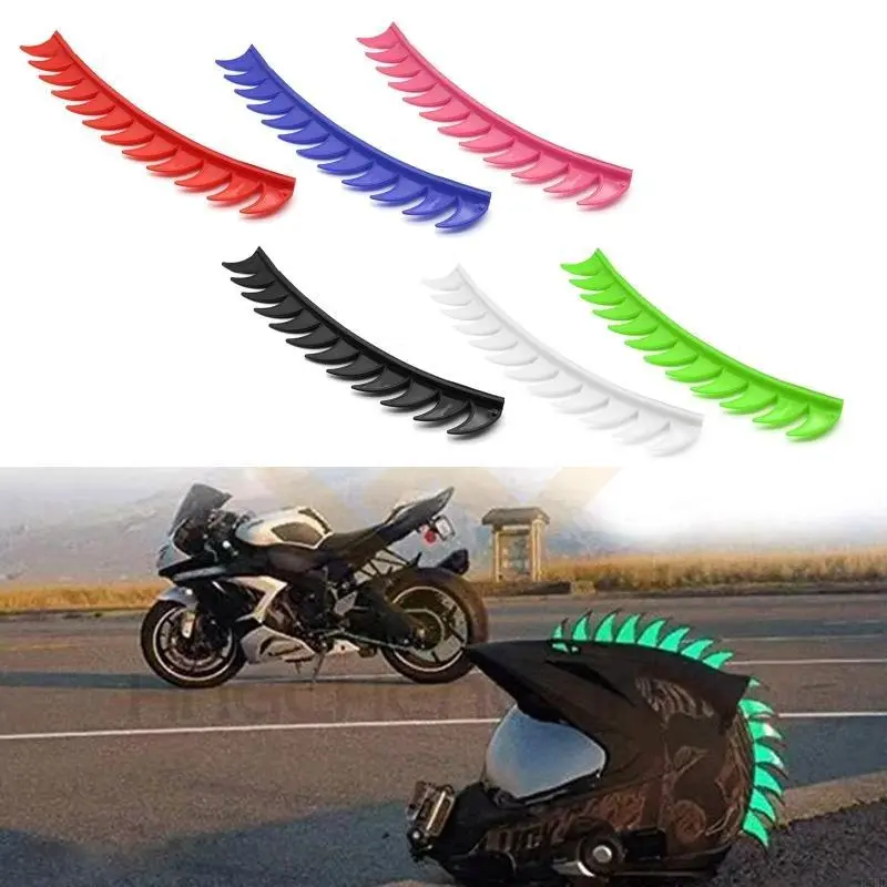 R53D Motorcycle Helmet Sticker Dirt Reflective Rubber Bikers Motocross Mohawks Spikes