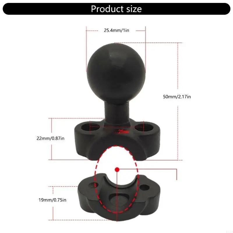 R53D High Strength Ball Adapter For Secure Motorcycle And Scooter Phone Holder Stand